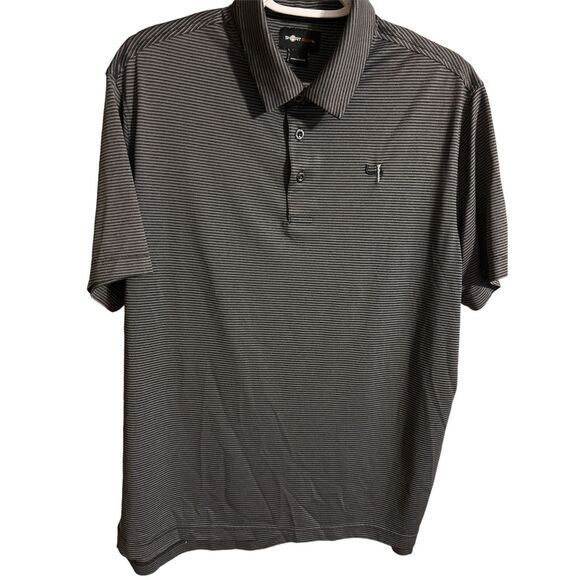 Short Par4 Polo shirt short sleeve size L‎ Black /gray - Picture 4 of 4